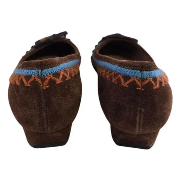 Brown Suede Miu Miu crystal embroidered Kitten heel sz 8 - Picture 5 of 9